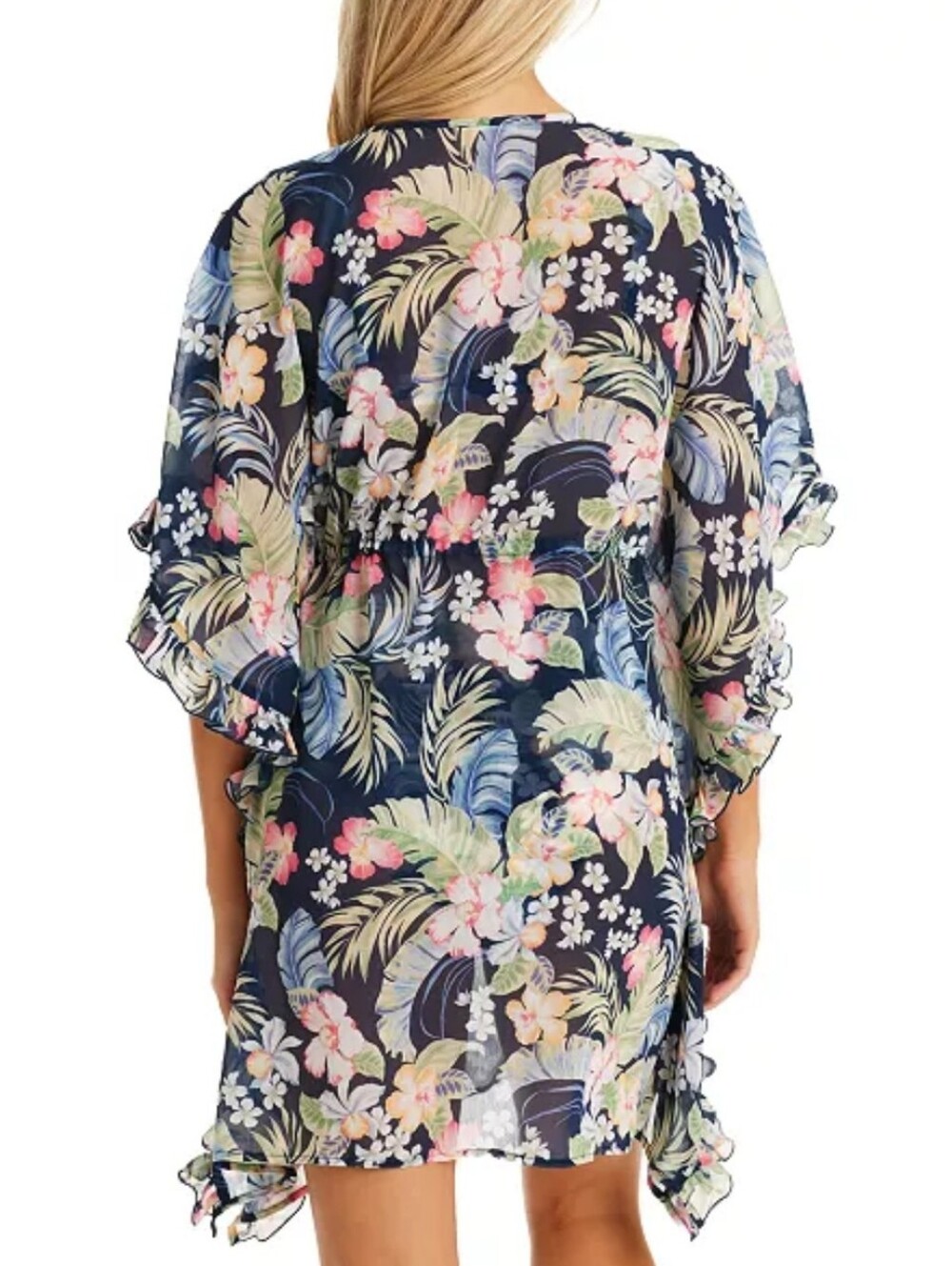 Jessica Simpson Women's Stranded In Paradise Printed Ruffled Cover Up Dress NWT - Picture 2 of 9